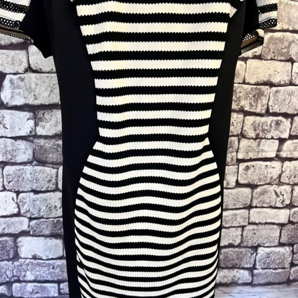Bisou Bisou Black & White Short Sleeve Dress Size 3X - Picture 3 of 10